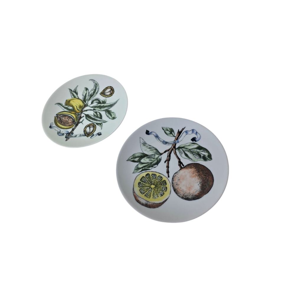 Vintage BAREUTHER BAVARIA Botanical Hand Painted Fruit Plates Set of 2